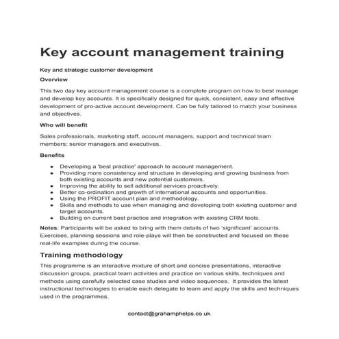 Key accountmanagement course outline 2016 1a
