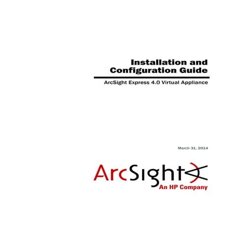 ArcSight Express 4.0 Virtual Appliance Guide