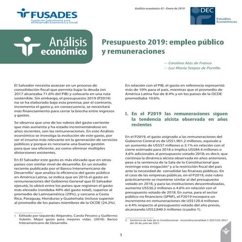 Presupuesto 2019: empleo público y remuneraciones 