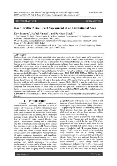 Traffic Noise Pollution and Its Health Implications on Humans: A Review ...