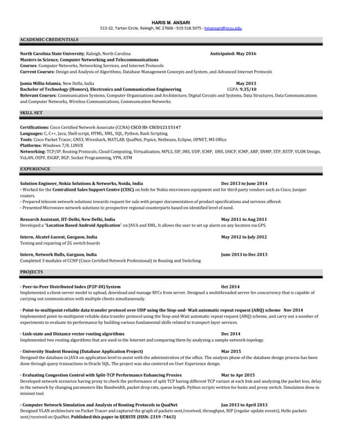 HARIS NCSU Resume PDF HARIS NCSU Resume PDF