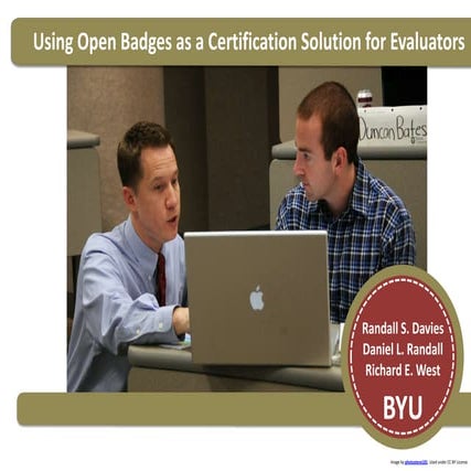 Using Open Badges as a Certification Solution for Evaluators - AEA 2014