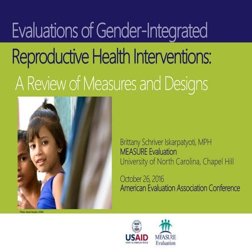 Evaluations of Gender-Integrated Reproductive Health Interventions: A Review ...