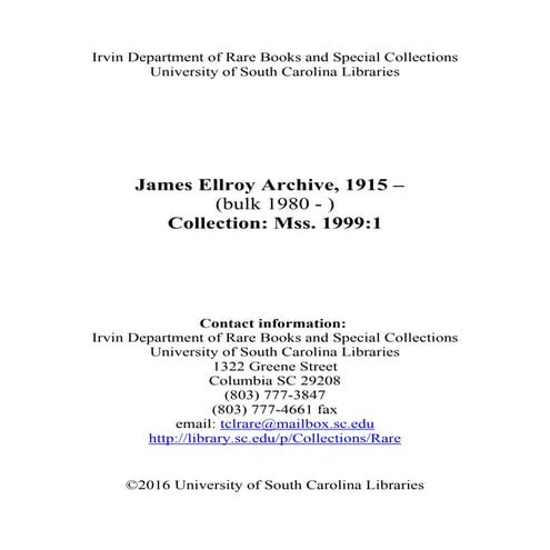 James Ellroy Archive, 1915- | PDF