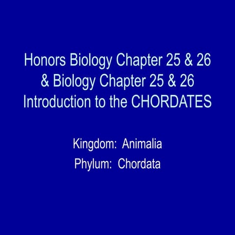 AEB 302 (CHORDATES and VERTEBRATES for Animal and environmental biology depar...