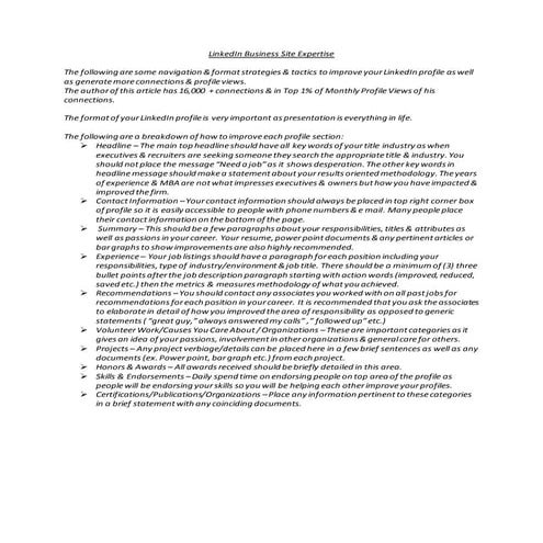 LinkedIn Business Site Expertise Dave 082616