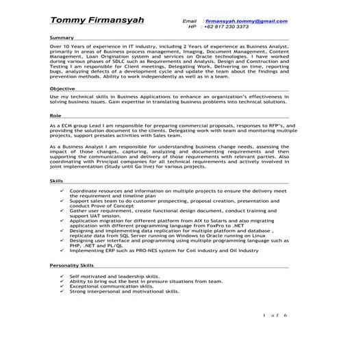 Tommy Firmansyah_CV_ver2 | PDF