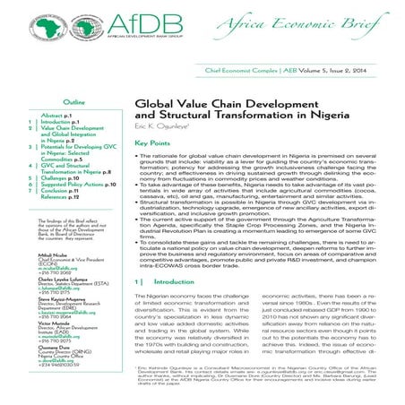 Global Value Chain Development and Structural Transformation in Nigeria ...
