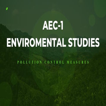 AEC-1 ENVIROMENTal studies pollution control measures | PDF