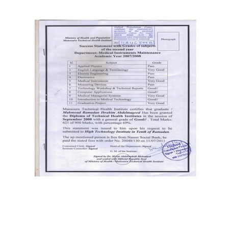 Institute Transcript Pdf