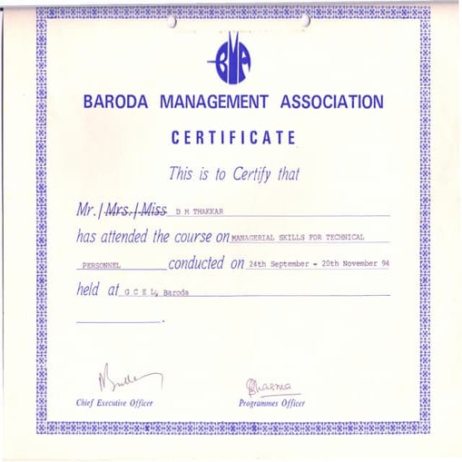 BMA Certificate - Managerial Skills for Technical Personnel | PDF