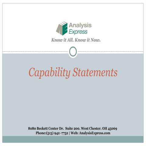 AE Capability Statements