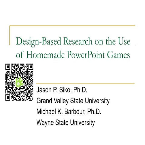 AECT2012-Design-based research on the use of homemade PowerPoint games