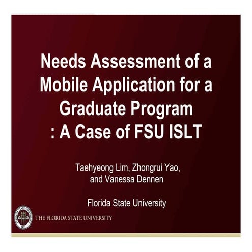 Needs Assessment of a Mobile Application for a Graduate Program