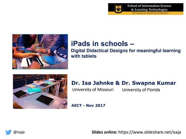 AECT 2017 -  Digital Didactical Designs as a Framework for iPad/Tablet classr...