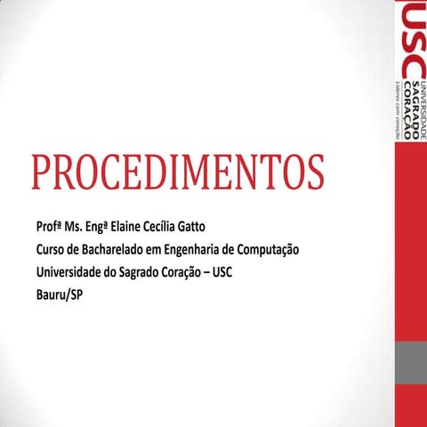 Algoritmos - Procedimentos