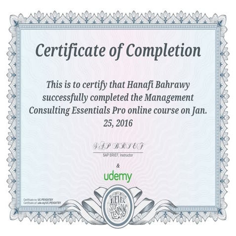 Certificate of Management Consulting