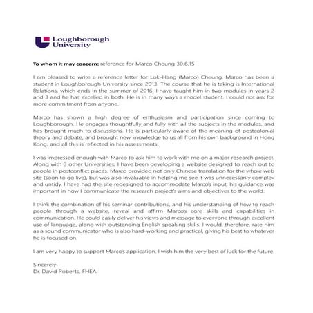 Reference Letter