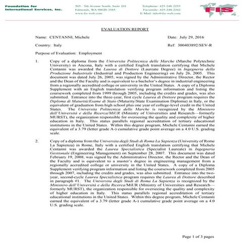 Academic Credentials Report | PDF