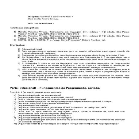 Prova de algoritmos e estrutura de dados