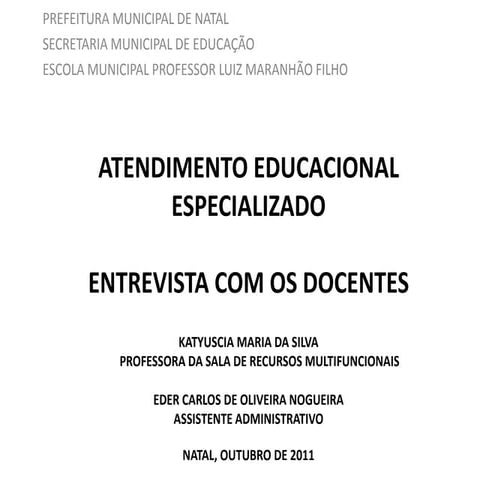 ATENDIMENTO EDUCACIONAL ESPECIALIZADO - DOCENTES