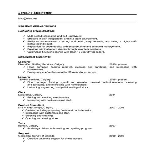 General Labour Positions | PDF