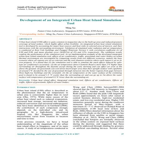 Development of an Integrated Urban Heat Island Simulation  Tool