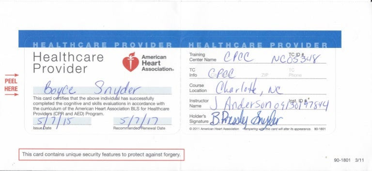 American Heart BLS For Healthcare Providers CPR AED Program