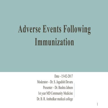 Adverse events following immunisation