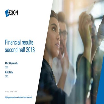 Aegon 2h 2018 results and new targets presentation