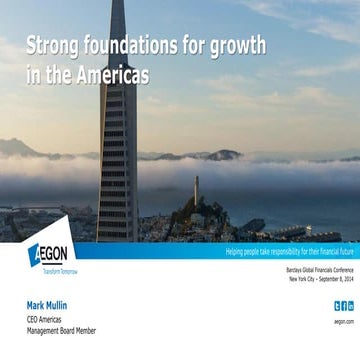 Aegon Americas Strategy Update - September 8, 2014