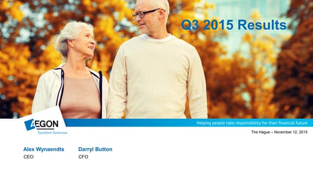 Aegon Q3 2015 Results Presentation