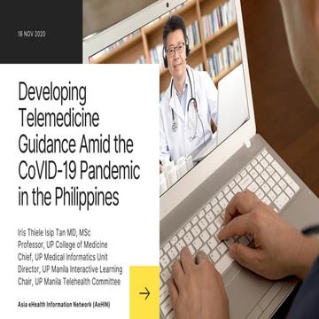 Developing Telemedicine Guidance Amid the CoVID-19 Pandemic in the ...