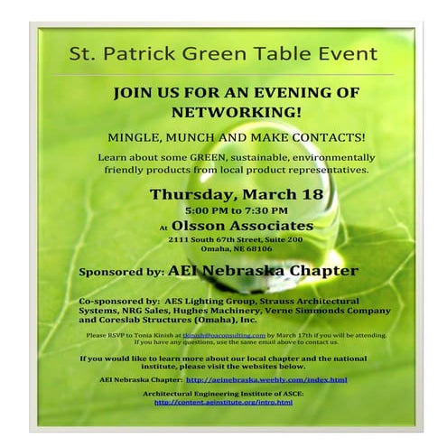 St. Patrick Green Table Event