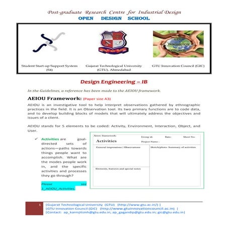 Aeiou de ib sheets for gtu