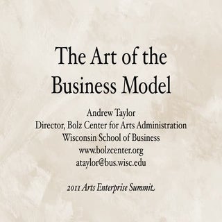 The Art of the Business Model