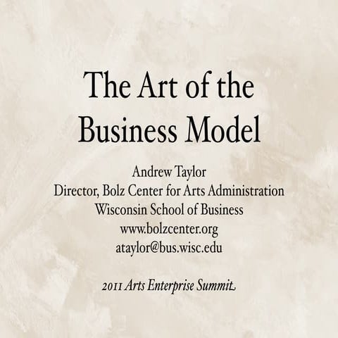 The Art of the Business Model