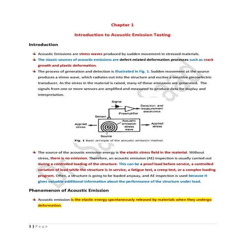 ASNT Acoustic Emission Testing (AE) Level III Notes-Dr. Samir Saad 