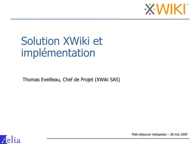 Solution XWiki et implémentation