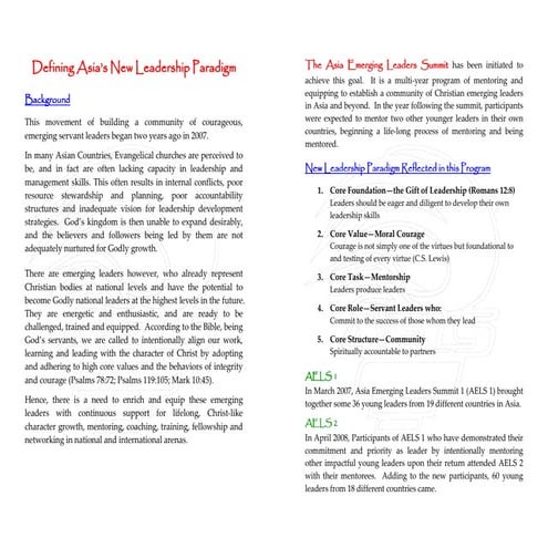 AELS 3 ::: Brochure Content