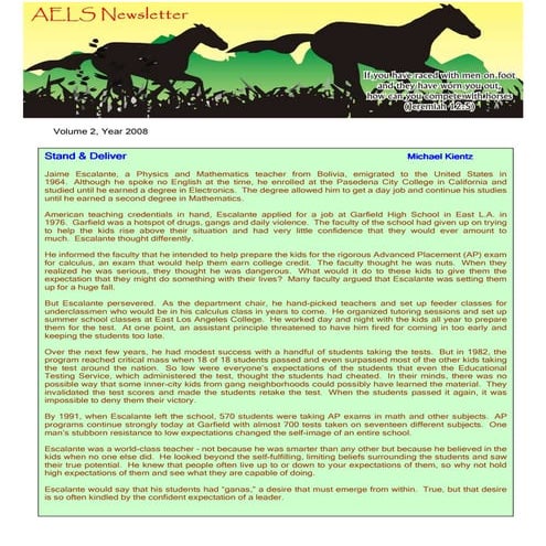 AELS Newsletter Volume 2