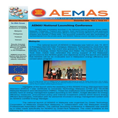 Aemas newsletter december 2011 vol. 1 issue no. 2