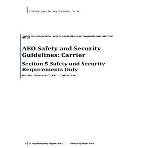 AEO Safety and Security Requirements 