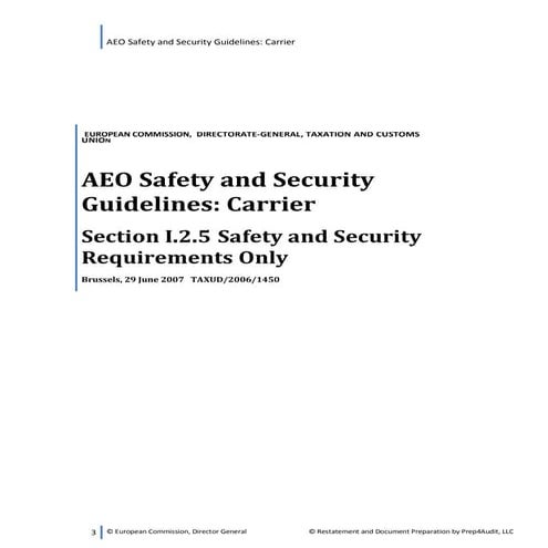 AEO Air Carrier compliance assessment | Prep4Audit