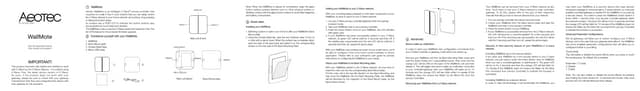 Aeon labs wall mote manual