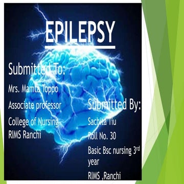 Epilepsy (NEUROLOGICAL CONDITION) presentation