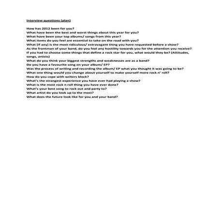 Aep interview questions plan | DOCX