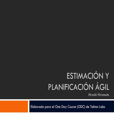 Estimación y planificación ágil