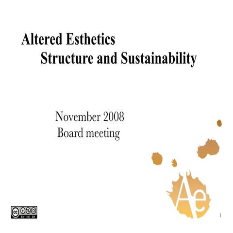 Altered Esthetics - Structure and Sustainability Presentation