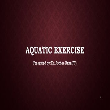 aequtic therapy/ hydro therapy / aquatic Exercise